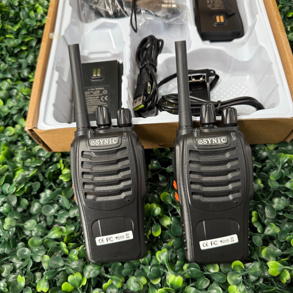 eSYNIC H-888S Two-Way Radio Walkie Talkie Set FRS‎ Black 2 Pack New